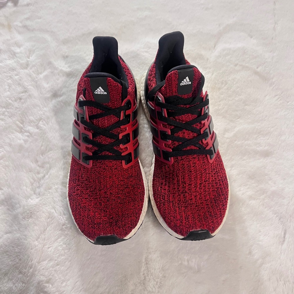 Adidas Ultra‎ Boost Running Shoes Red Black Sneakers Athletic Mens